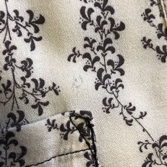 Peruvian Connection Cream Brown Floral Button Top - Picture 7 of 7